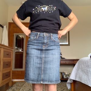 Denim pencil skirt